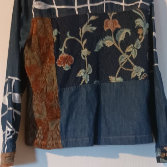 Indingo Moon Medium‎ Jacket Tapestry & Embroidery  on Denim - Picture 2 of 7